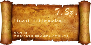 Tiszai Szilveszter névjegykártya