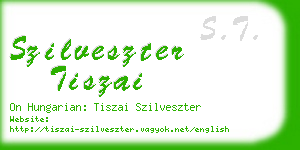 szilveszter tiszai business card